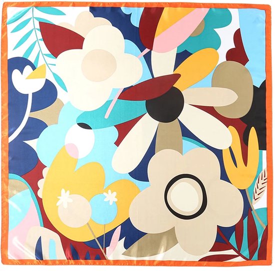 10 stuks 50 cm x 50 cm mode kleine vierkante satijnen sjaal bedrukt satijnen halsdoek multifunctionele nek hoofd sjaal stropdas hoofdband haarband polsband voor vrouwen dame meisjes (mix kleur
