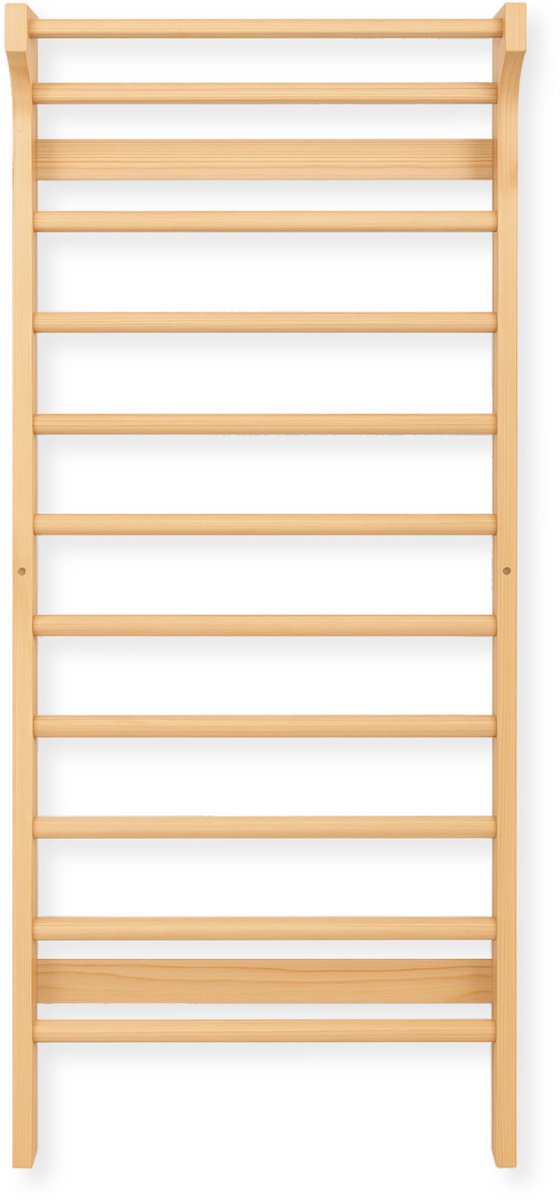 Buxibo Klimwand van Hout – Wandklimrek voor Binnen – Gym Speeltoestel voor Kinderen – 190x68x8 cm – Naturel — afbeelding 2