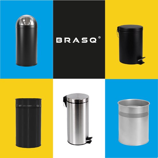 Brasq Push Bin Prullenbak RVS met 30L inhoud - Vergelijk prijzen