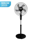 Golermo Staande Ventilator Zwart – Stil & Krachtig – 3 Snelheden – Oscillerend – Verstelbaar tot 125 cm – Voor Thuis, Kantoor of Werkplaats