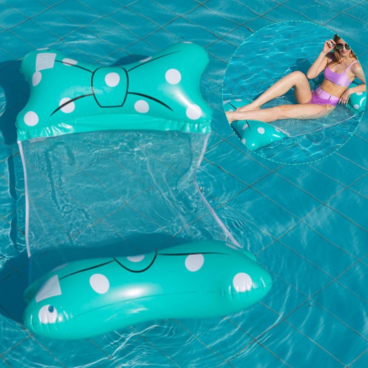 ByShane - Opblaasbare waterhangmat zwembad loungestoel voor volwassenen en kinderen - 4-in