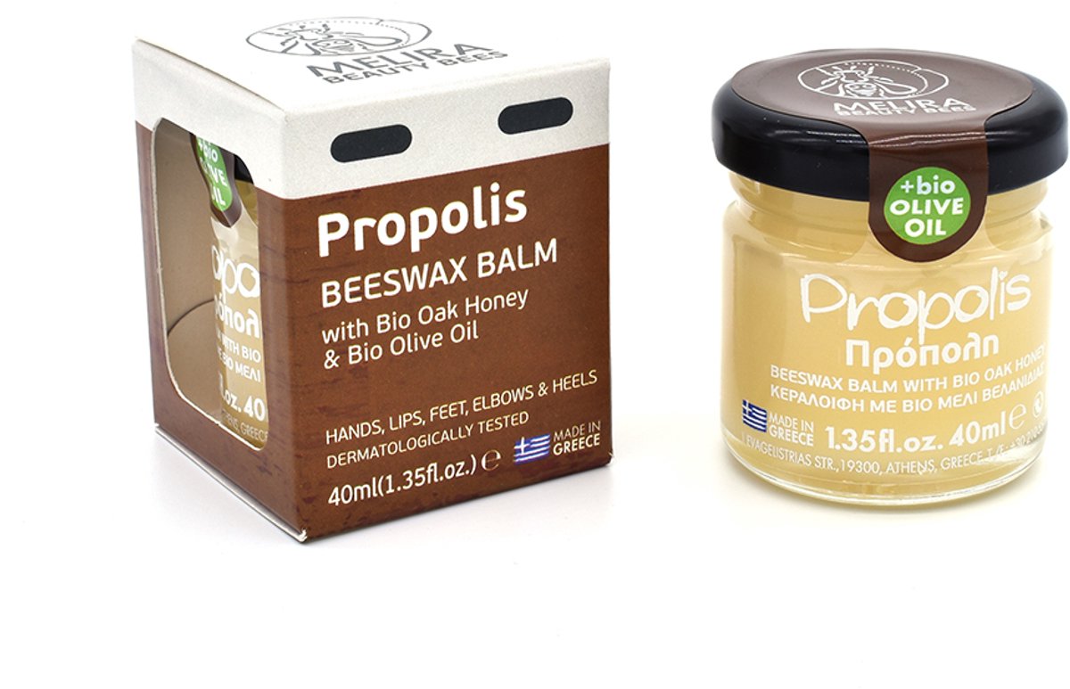 Melira Propolis - Beeswax Balsem - Met Biologische Eikenhoning & Biologische Olijfolie - Dermatologisch Getest