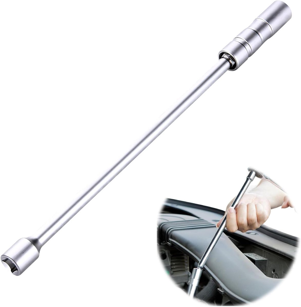 ByShane - Bougiemoer met magnetisch inzetstuk 14 mm - Draaibare magnetische steeksleutel voor auto en motorfiets - Autogereedschap bougieverwijderaar