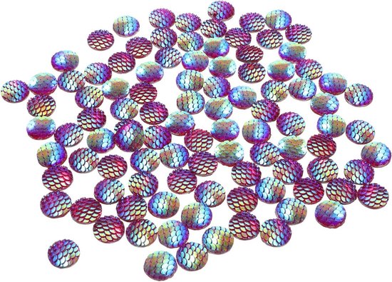Smoakez - 100 Stuks Resin Vis Schubben Flat Back Strass voor Creatieve Decoratie Naaibenodigdheden.