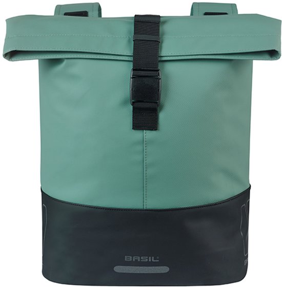 Basil Cove - Dubbele fietstas - 28-32 liter - Waterafstotend - Reflectie details - Gerecycled materiaal - groen/zwart van Basil — afbeelding 2