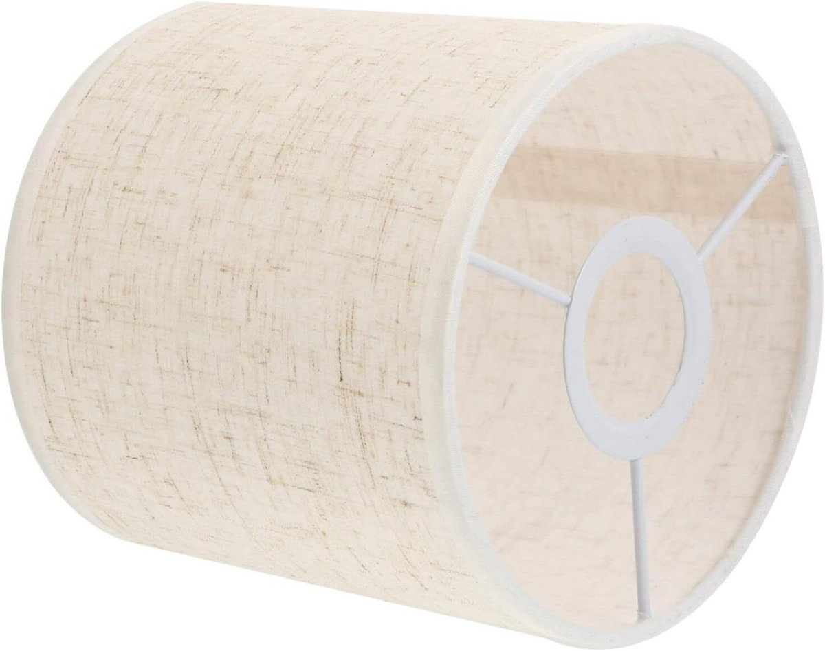 Allecto Premium - Tafellamp met Linnen Lampenkap - Drum Vorm - Vervanging voor Tafel- en Vloerlampen - Rijstwit - 15x15 cm - Stijlvolle Verlichting