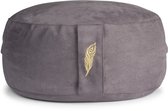 MindBaas Meditatiekussen - Eco - Suede - Donkergrijs - 15 x 33 cm (hoogte x diameter) - Yoga kussen - Yogakussen