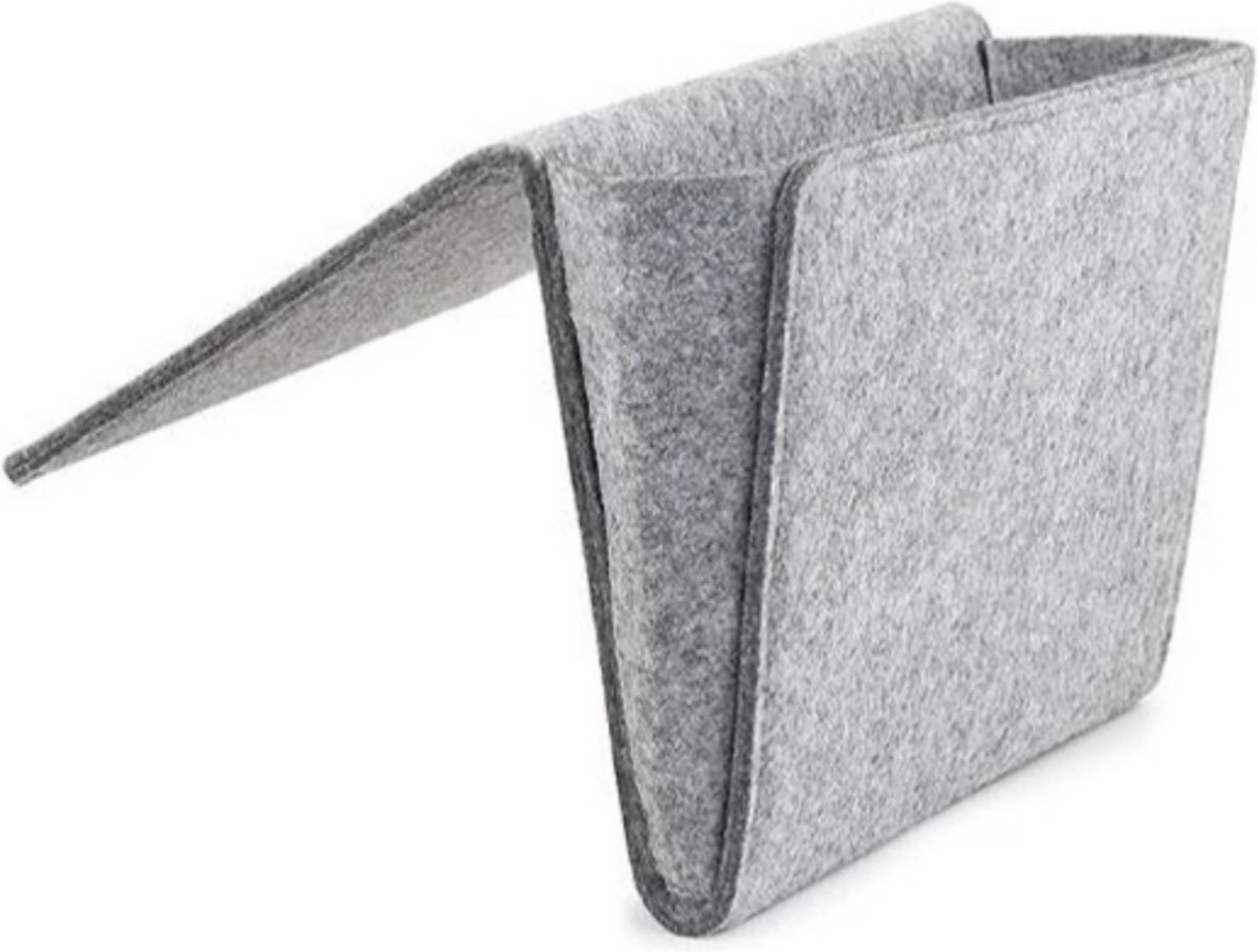 Knaak Vilten Opbergzak voor Bed & Bank - Grijs - 20 x 21 cm - Organizer - Slaapkamer & Woonkamer
