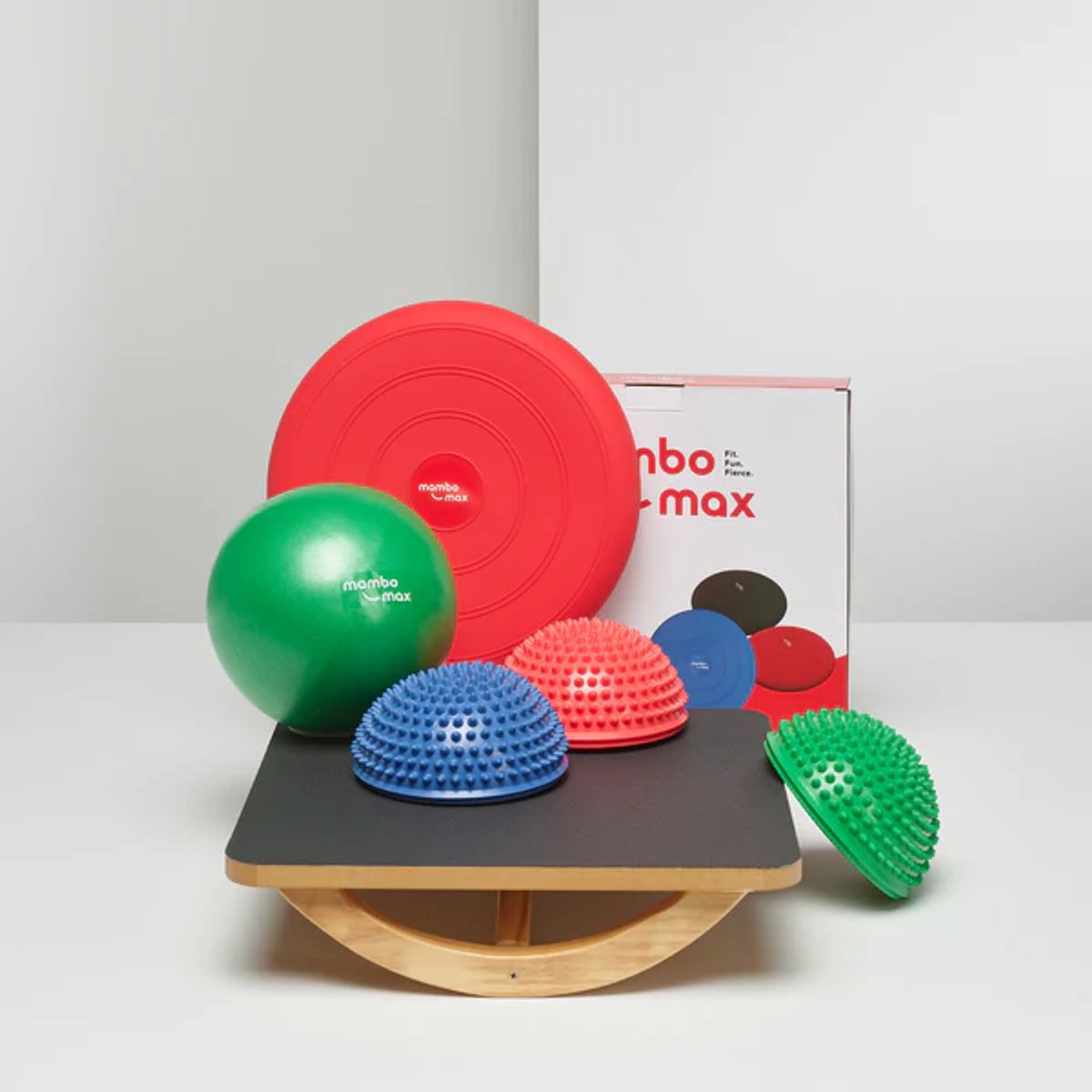 Mambo Max Mini Max Bewegingsset - Balance Board, Balance Cushion, 6 Stapstenen & Soft Ball voor Actief Spelen
