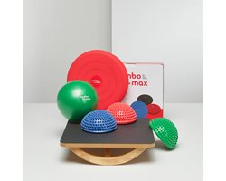 Mambo Max Mini Max Bewegingsset - Balance Board, Balance Cushion, 6 Stapstenen & Soft Ball voor Actief Spelen