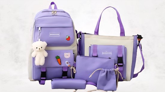 Sohaon Anime Canvas College Schoudertas Daypack Schooltas Boekentas Backpack Bag Kat, zwart