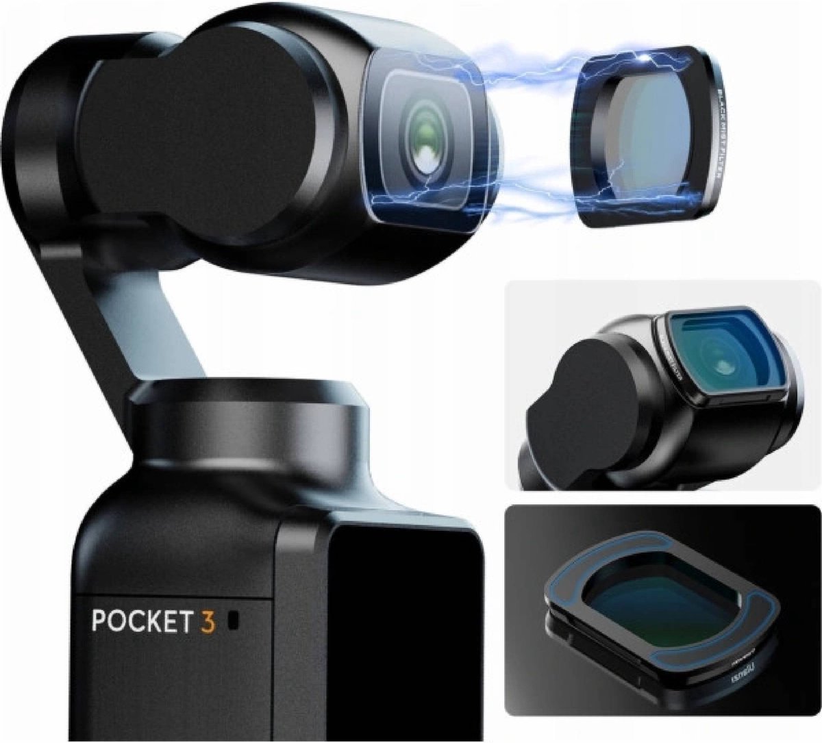 Ulanzi PK‑01 Black Mist Filter voor DJI Osmo Pocket 3