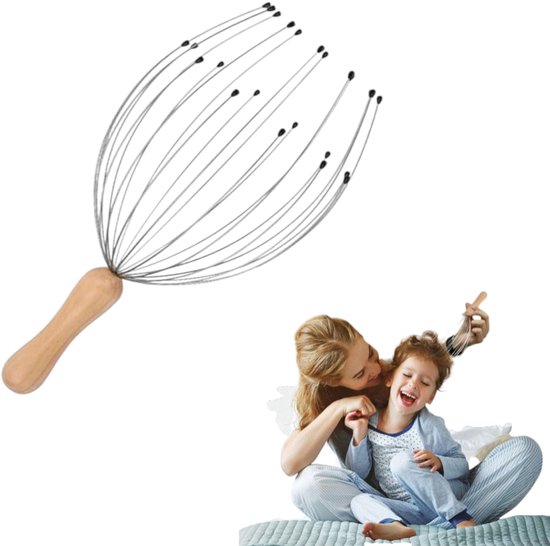 Foto: Hoofdmassage spin met 24 klauwen premium hoofdmassage voor hoofd krabben voor diepe ontspanning haarstimulatie en stressverlichtende massage
