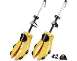 2-stuks schoenspanner - schoenuitbreider - verstelbare schoenspanner - verstelbare lengte en breedte - met lokale aanpassing en spanner - voor platte schoenen, sneakers en sandalen voor heren - geel - maten 38-42