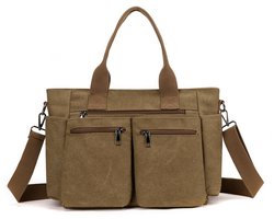 Dames Handtassen - Dames Tas Shopper Met Rits - Grote Schoudertas - Handtas Dames - Handtassen Dames - Laptop Tote - Schooltas - Schoudertas - Laptoptas - Dames Tas - Dagelijkse Tote Bags - Bruin