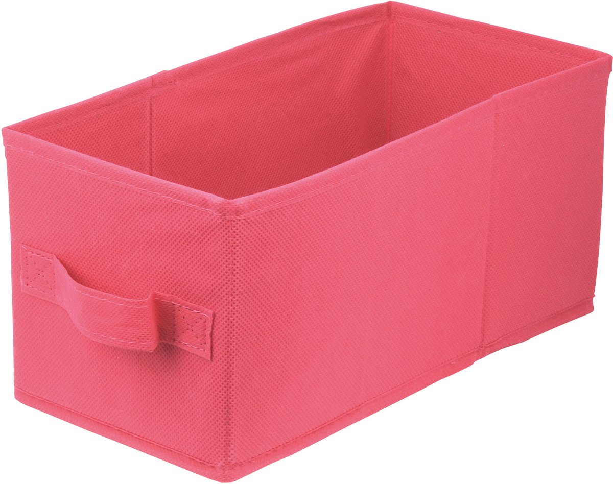 LAVITA® Opbergmand Textiel - 15x31x15 Donkerroze - 1 stuk - Opbergbox Kast Organizer Opbergdoos - Kastlade Verdeler Voor Kleding Ondergoed Badkamer Kledingkast - Vouwdoos Stoffen Doos Opbergdozen
