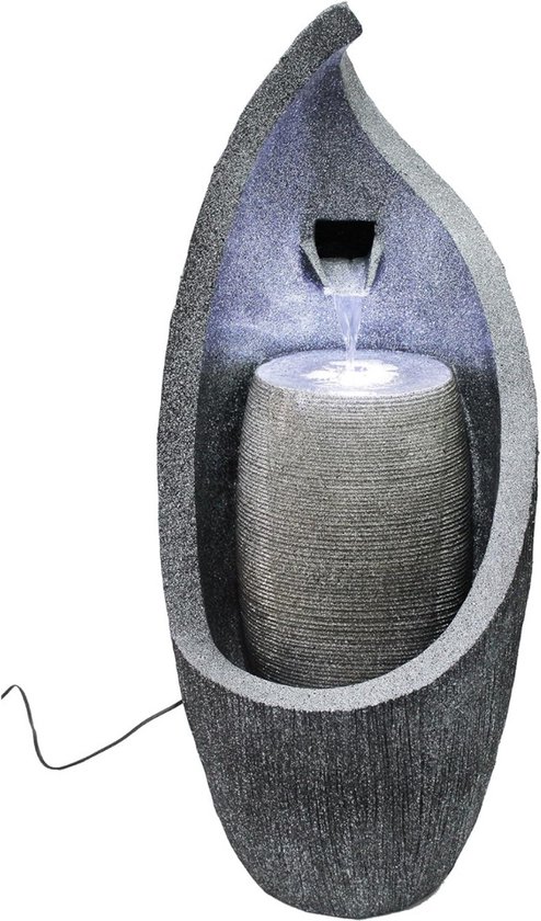 vidaXL Tuinfontein RVS 304 - 60.2 x 37 x 122.1 cm - met LED-lampen