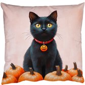 Halloween pompoenkussen, kussens pompoenvorm, crèmewit