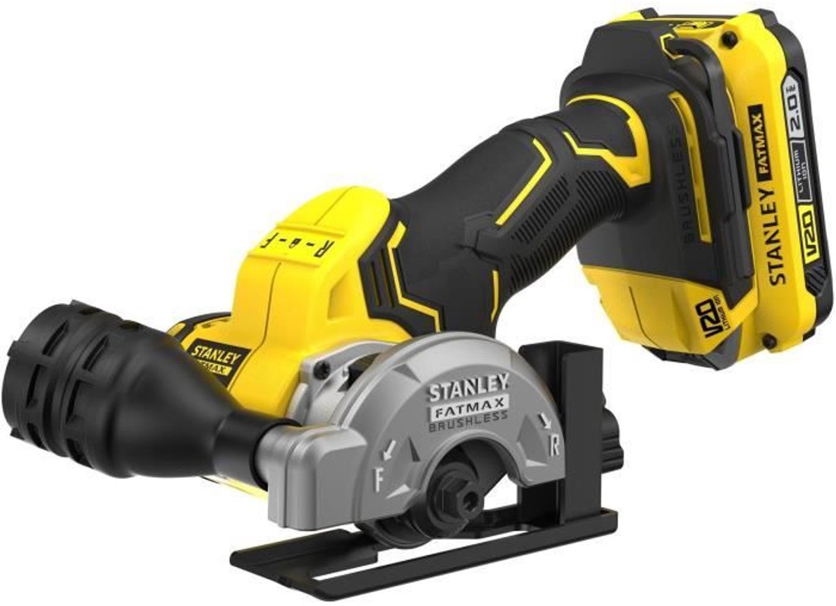 Mini-cirkelzaag - STANLEY FATMAX V20 - SFMCM300D2-QW - 75 mm borstelloos - Lithium 18V - 2 accu's 2Ah