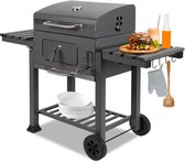 Houtskool Barbeque - Houtskoolbarbecues Buitenkeuken Barbecue - Grill en Smokerbarbecues - Houtskoolgrill -139x67x107.5 cm Grijs