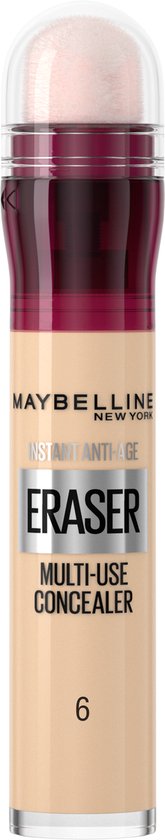 Maybelline Instant Anti-Age Eraser concealer, nummer 6, met applicatorkop.