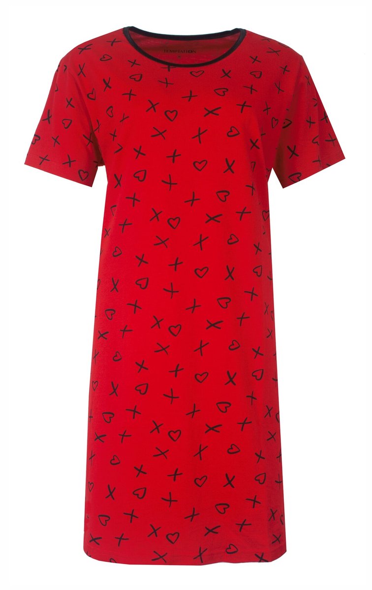 Temptation Dames Bigshirt - all-over print - Rood