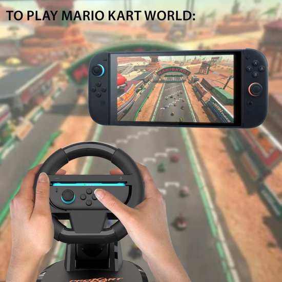 Subsonic Set van 2 Vouwbare Racesturen - Voor Nintendo Switch 2 & Switch - 180° Rotatie - Mario Kart Accessoire - Joy-Con Compatibel van Subsonic — afbeelding 5