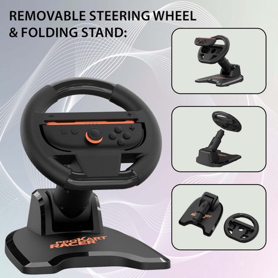 Subsonic Set van 2 Vouwbare Racesturen - Voor Nintendo Switch 2 & Switch - 180° Rotatie - Mario Kart Accessoire - Joy-Con Compatibel van Subsonic — afbeelding 3