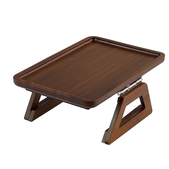 Plateau d'accoudoir Ceruzo - Bamboe - Marron - 33x24 cm - Pliable - Antidérapant