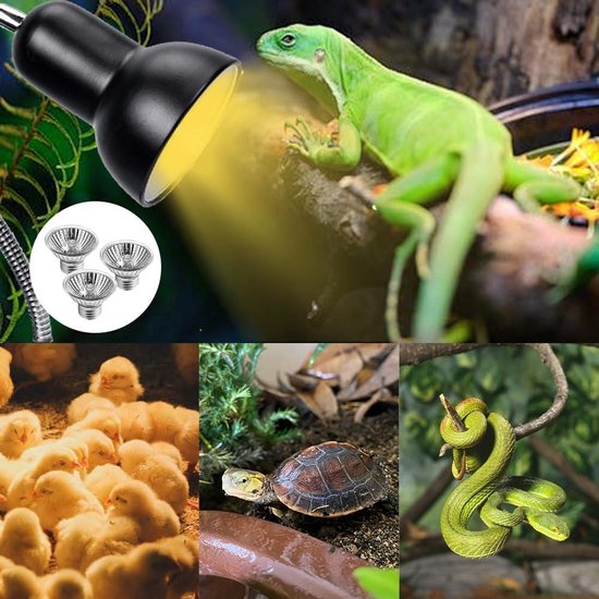Schildpadwarmtelamp 50 W - warmtelamp - reptielen - terrarium - UVA - UVB-warmteverwarming - slang - hagedis - enz van Merkloos	 — afbeelding 3