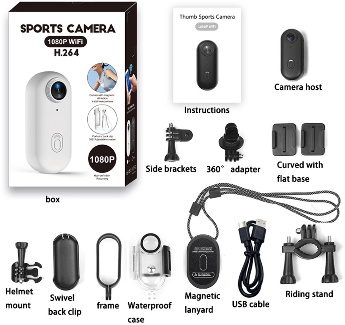 Mini-Sportcamera 1080p - Compacte POV Camera thumbnail 2