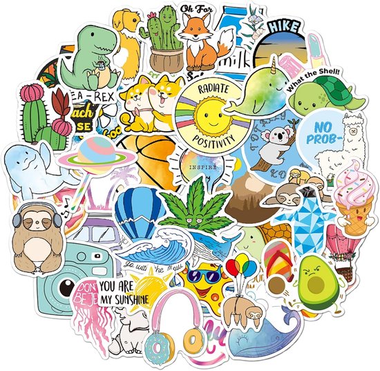 100 stuks Bagagesticker - sticker - Auto sticker - Raam Sticker ...