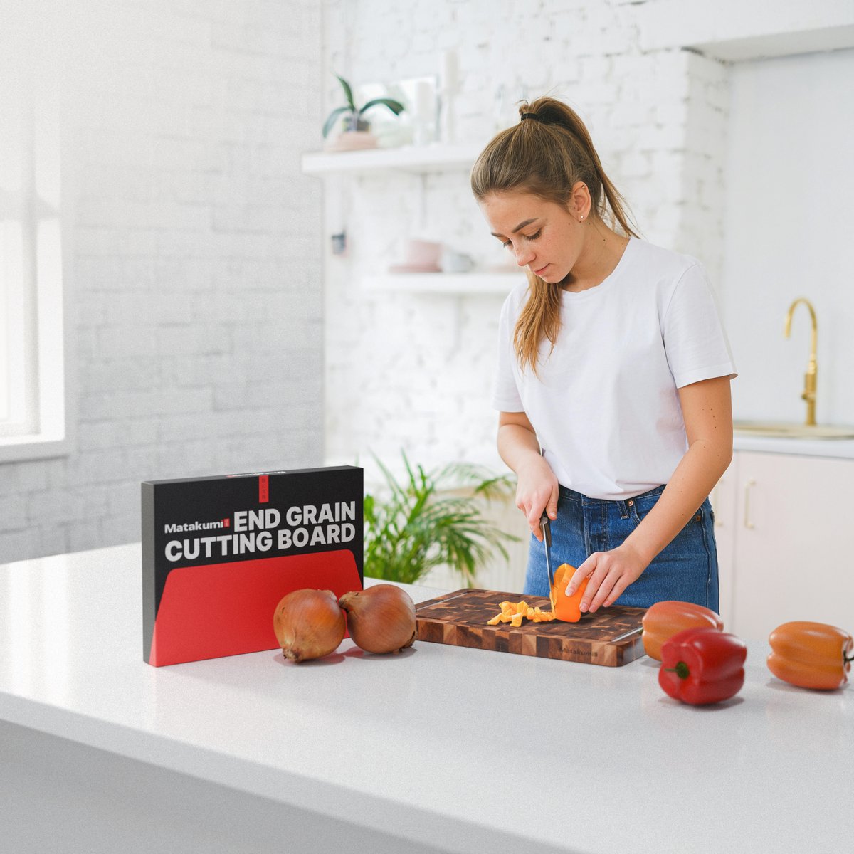 Matakumi Houten Snijplank met Sapgeul 42.5 x 30 cm – Kopshout / End Grain Hakblok / Cutting Board voor Vlees, Vis, Groente, Fruit, Brood & Meer — cadeau in Kookcadeaus - foto 4