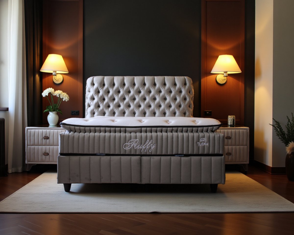 BSS Bedding Antraciet Fluffy - Complete Boxspring -