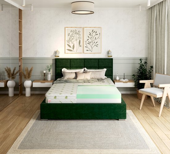 FDM Balance Matras 90 x 190 cm Dubbelzijdig Schuim Matras Hardheidsgraad H3 10 cm Hoog Hypoallergene Oeko-Tex Standard 100 Wasbare Premium Tijk Dino