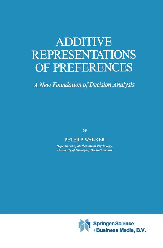 Additive Representations of Preferences - cover