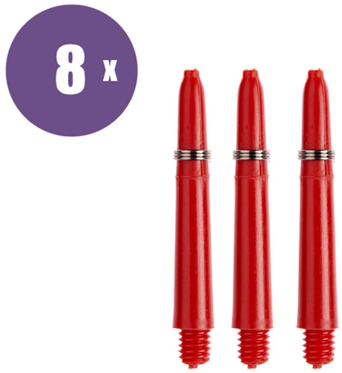 ABC Darts - Dart Shafts - Kunststof Rood - Short - 8 sets