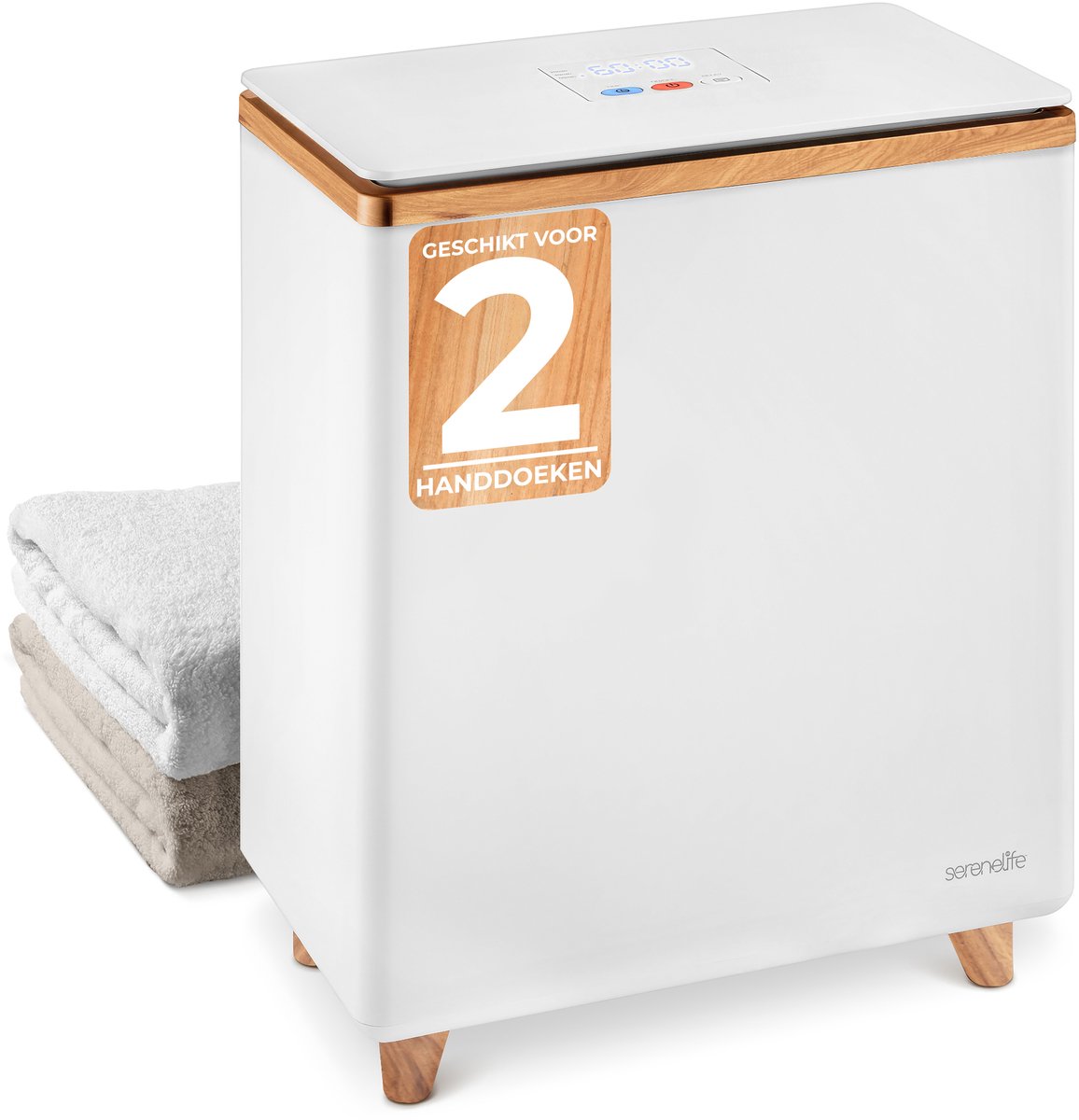 Serenelife Handdoek verwarmer - Elektrische Emmer Towel Warmer voor Spa en Badkamer - Past 2 grote Badhanddoeken, Automatische Uitschakelfunctie - Roségoud