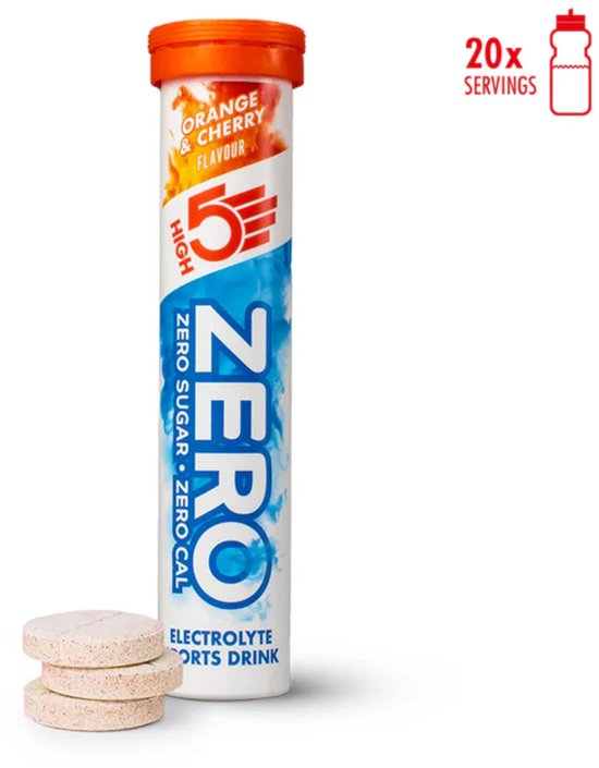 HIGH5 - ZERO Elektrolyten - Suikervrije Hydratatie Bruistabletten - Sinaasappel & Kers Smaak - 2x20 Stuks - Met Elektrolyten voor Sport & Dagelijkse Hydratatie van High5 — afbeelding 2