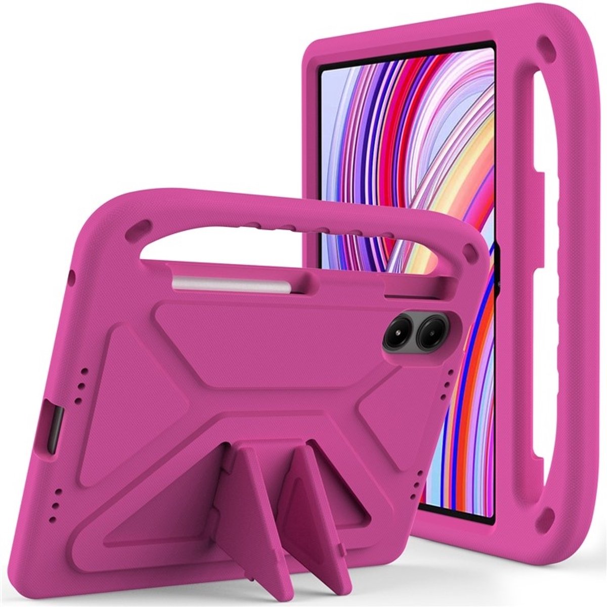 Coverup Tablethoes geschikt voor Xiaomi Redmi Pad Pro Hoesje - ShockProof Kids Case - Roze