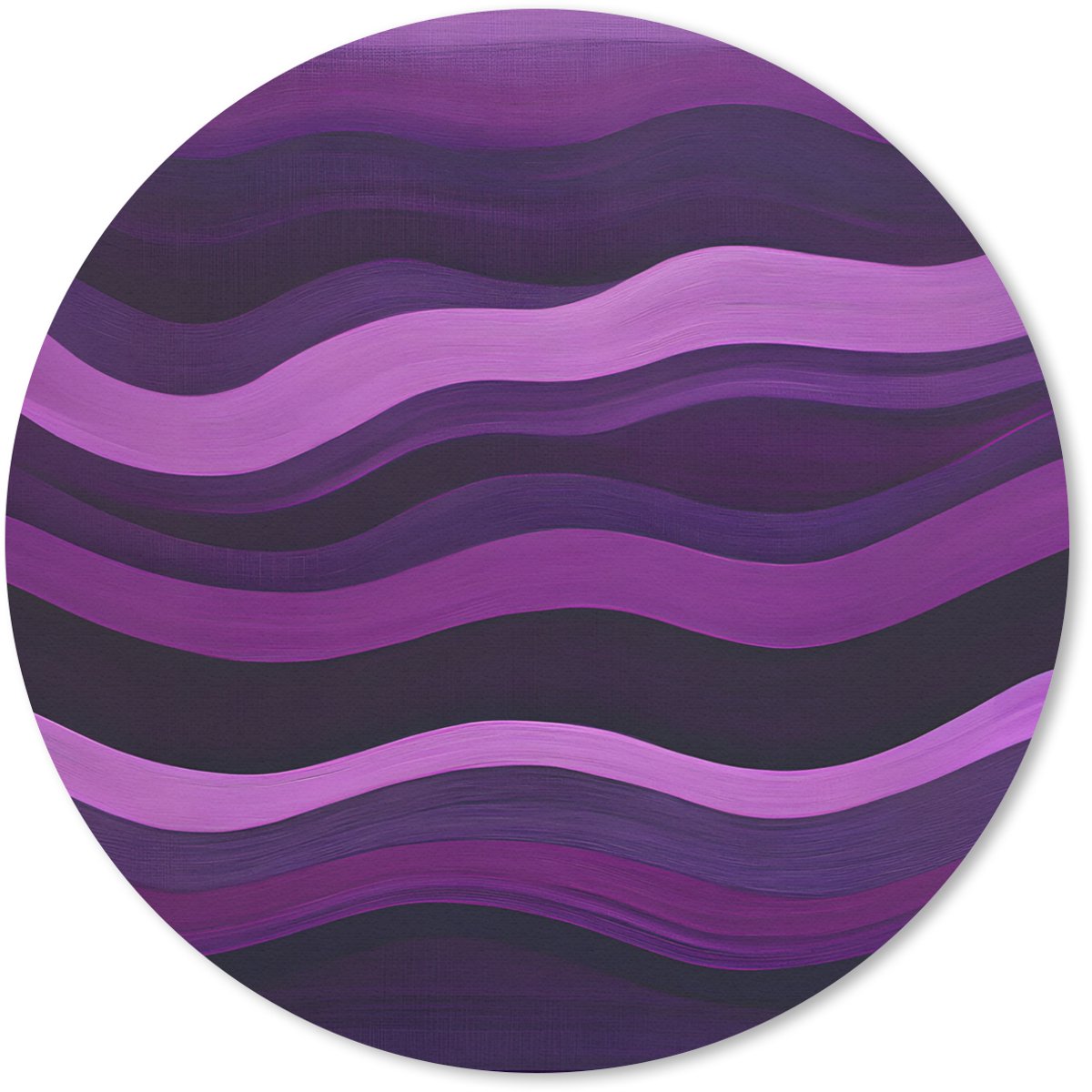 Muismat rond 30x30 cm - Mousepad Lijnen - Golven - Paars - Abstract - Ronde muismatten