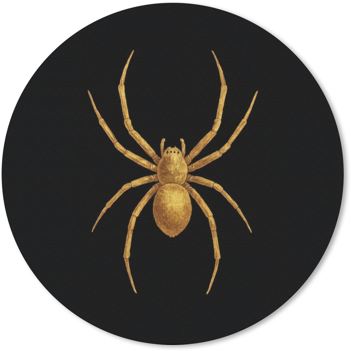 Muismat rond 40x40 cm - Mousepad Spin - Goud - Minimalistisch - Poten - Ronde muismatten