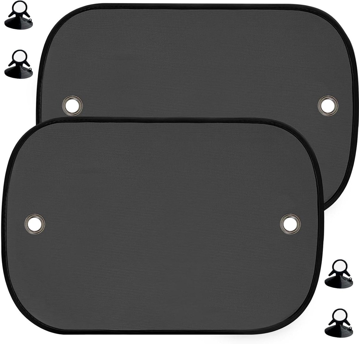 Allecto Plus - Autozonwering voor baby's - 2 stuks zonneschermen - UV-bescherming - Zuignappen - 50 x 30 cm - Praktisch accessoire voor kinderen