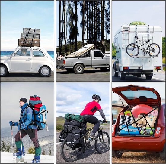 Camper Verplicht Bord LIEBFIT 2-in-1 Reflecterend Waarschuwingsbord – Italië & Spanje – Aluminium 50x50 Cm – Met 4 Spanbanden – Voor Fietsendrager, Camper, Aanhanger 2-in-1 Verkeersbord