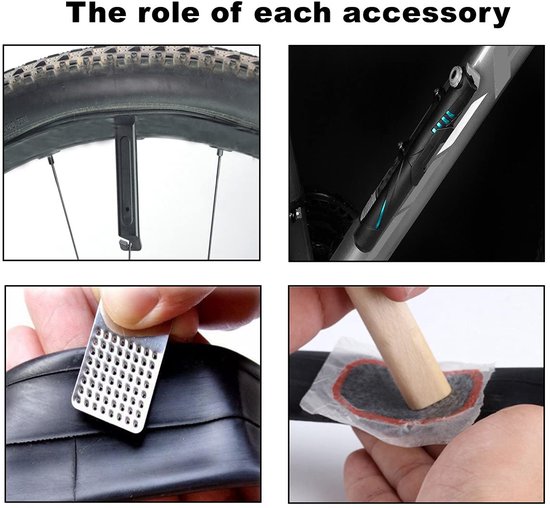Draagbare Fiets-reparatieset - Inclusief Fietspomp - Voor Mountainbike en Racefiets — afbeelding 3