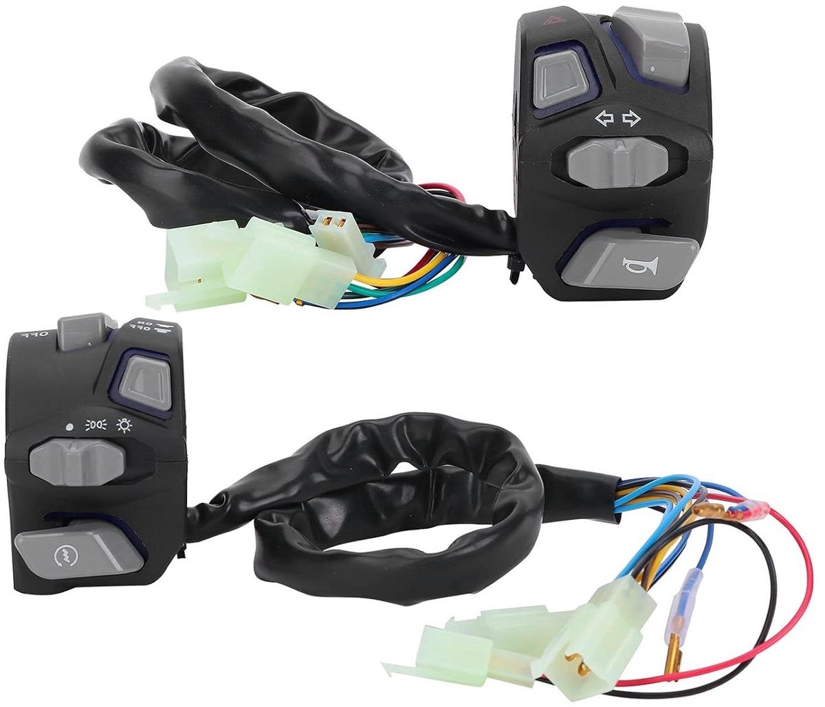 Allecto Plus - Universele 22mm Motorfiets Stuur Schakelaar Waterdicht voor Richtingaanwijzer Motorfiets ATV Motor (Blauw)