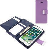 Leren Wallet case - Rich Diary - iPhone 7/8 - Paars - Goospery