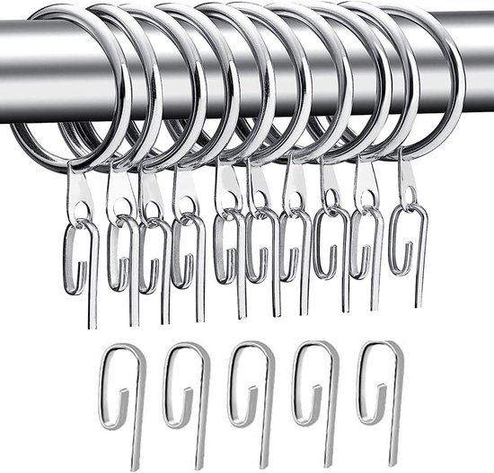 40 Stks Roestvrije Draperie Matte Roestvrijstalen Metalen Gordijnringen Met Clips Draperieringen 15 Inch Binnendiameter