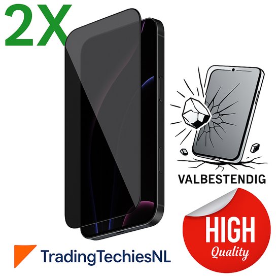 Protection d'écran de confidentialité iPhone 16 Pro – Duo de 2 pièces – Protection d'écran anti- Spy , Glas trempé 9H, antireflet, résistant aux rayures, compatible avec les coques