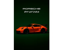 Porsche 911 GT3 RS Poster – 23 x 33 cm – Oranje Sportauto – Inclusief Zwarte Lijst